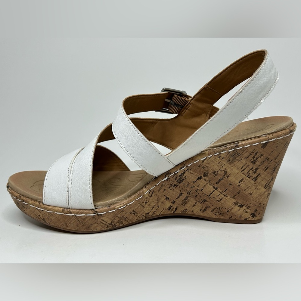 B.O.C. Schirra White Casual Open Toe Platform Cork Wedge Heel Sandal Size 11 - Picture 6 of 14